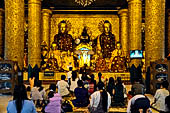 Yangon Myanmar. Shwedagon Pagoda (the Golden Stupa). Detail of the Prayer hall at each of the four cardinal points. 